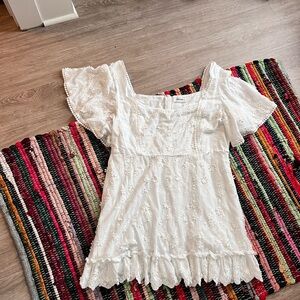 Showpo White Lace and Floral Mini dress